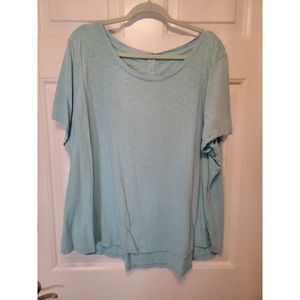 Talbots 3X Button-Back Tee Sky Blue